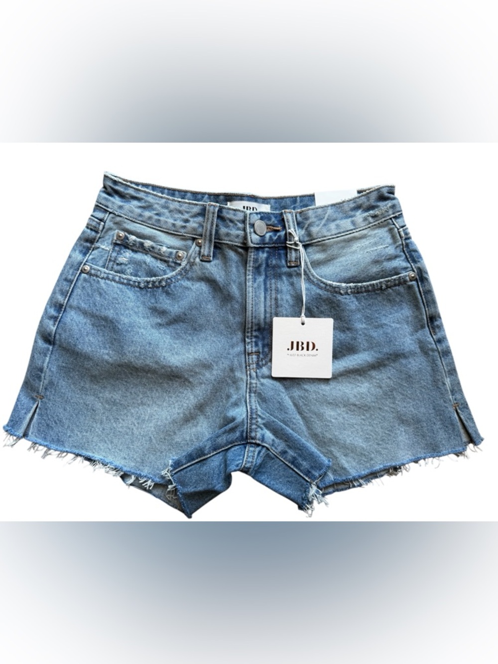NWT JBD MEDIUM WASH HIGH WAISTED COTTON DENIM SHORTS Size Small - Picture 5 of 11